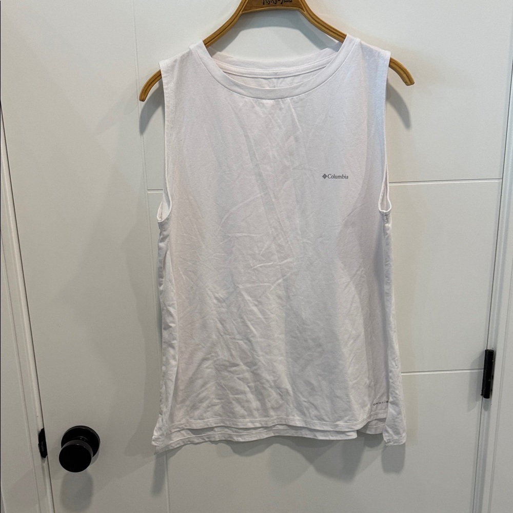 Columbia Classic White Muscle Tee size large